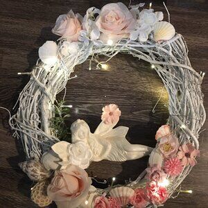 Mermaid & Sea Shell Lighted Indoor Wreath  - Gorgeous 17.5 across  Largo